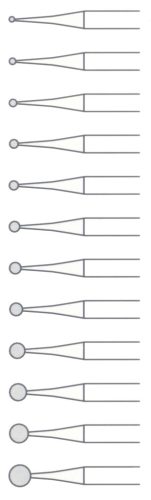 Dentorium Tungsten keményfém csiszoló GÖMB FEJ több méret