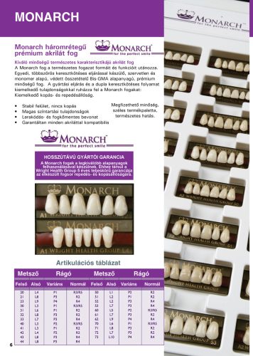Monarch Superior 3 rétegű akrilát műfog ALSÓ METSZŐ